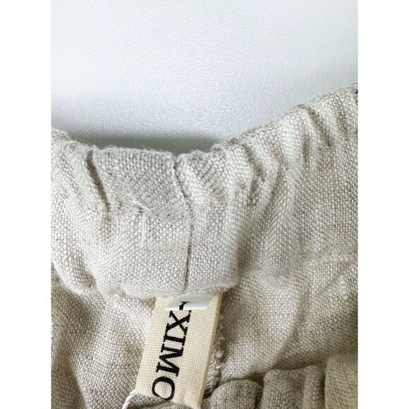 Iximo Women Casual Pants Size Large Cream Lagenlook Pockets 100%Linen Beach - Picture 3 of 5